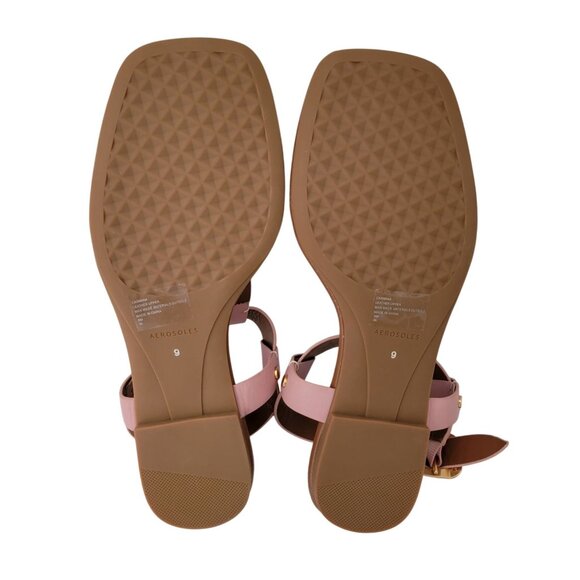 NWOT Aerosoles CARMINA Pink Leather Thong T-Strap Flat Sandals Women's 9M - Picture 8 of 10